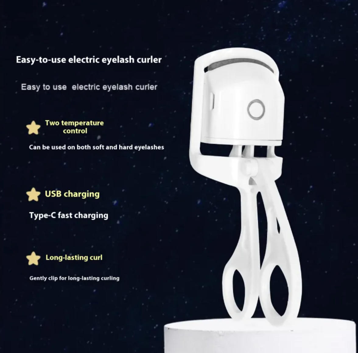 Heated Electric Eyelash Curler – USB Rechargeable