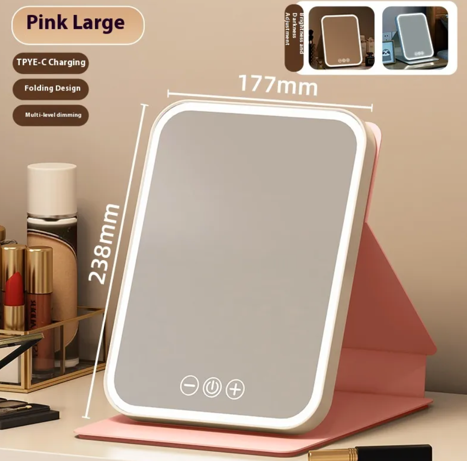 Large LED Makeup Mirror with Adjustable Brightness