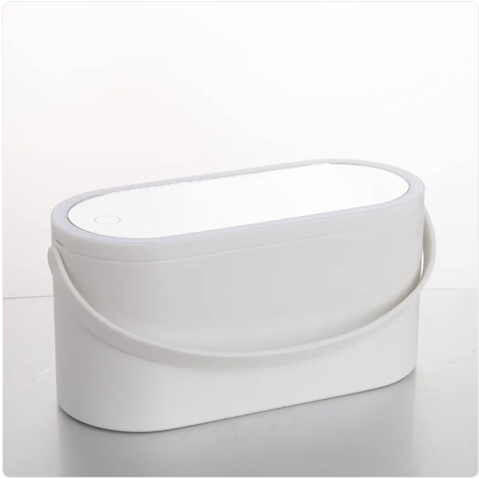 Portable LED Makeup Mirror & Travel Organizer Box