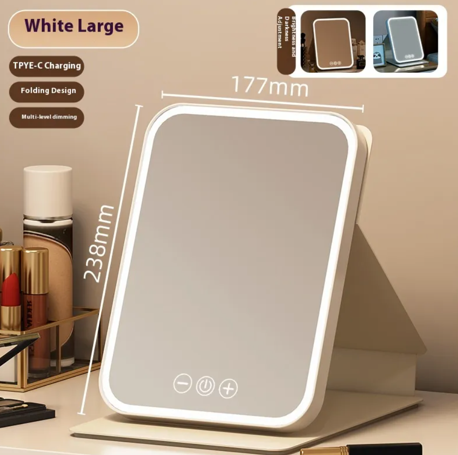 Large LED Makeup Mirror with Adjustable Brightness
