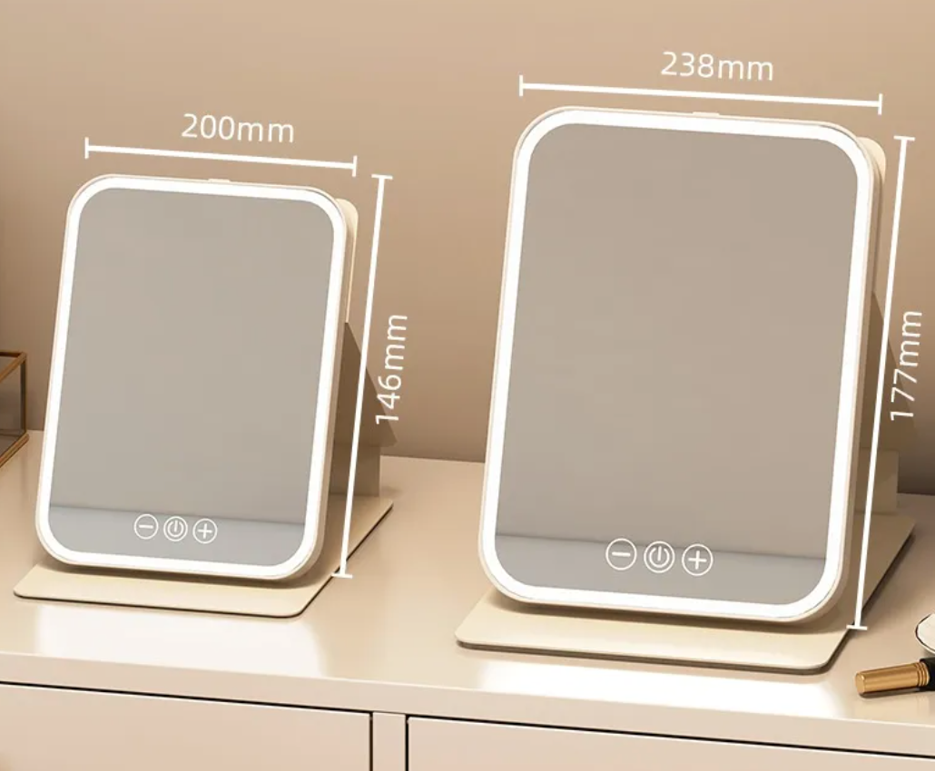 Large LED Makeup Mirror with Adjustable Brightness
