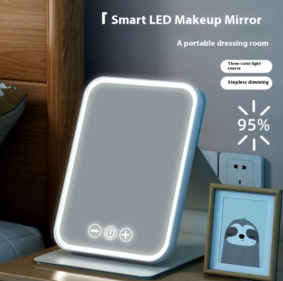 Large LED Makeup Mirror with Adjustable Brightness