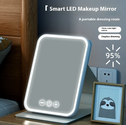Large LED Makeup Mirror with Adjustable Brightness